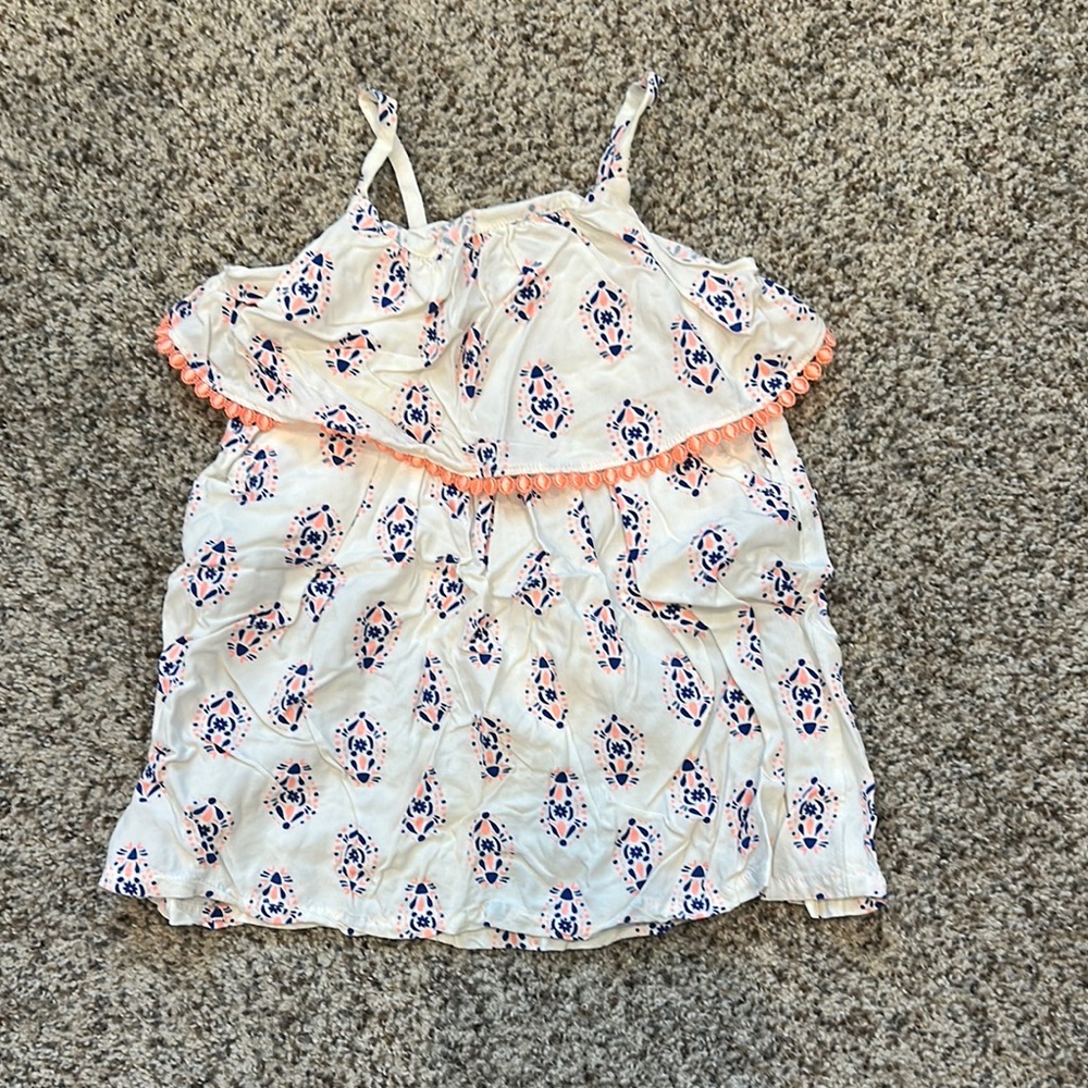 Kids' White and Orange Patterned Top